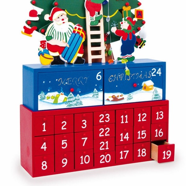 wooden advent calendar christmas tree santa christmas decoration ideas
