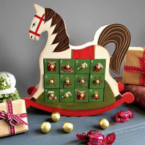 wooden advent calendars rocking horse advent calendar