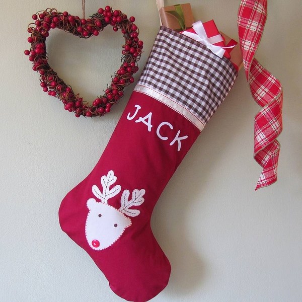 cute-personalised-christmas-stockings-designs red stocking reindeer