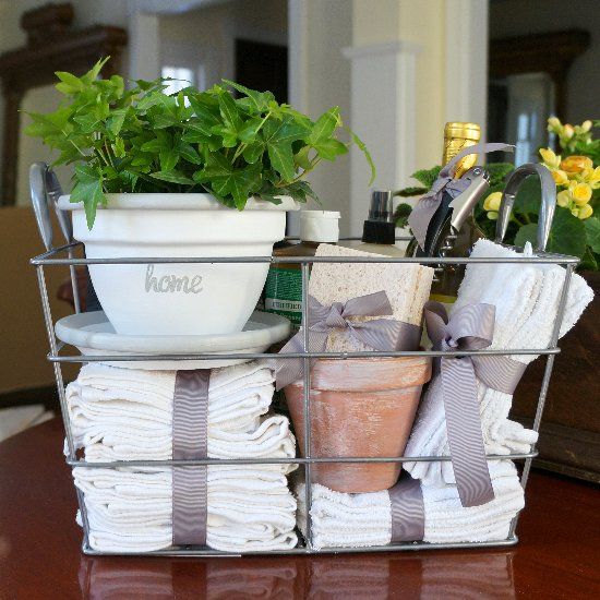 housewarming-gifts-ideas basket flower pot