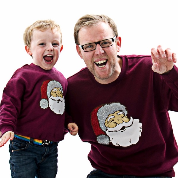 matching santa-cheesy-christmas-jumpers-Christmas-kids adults