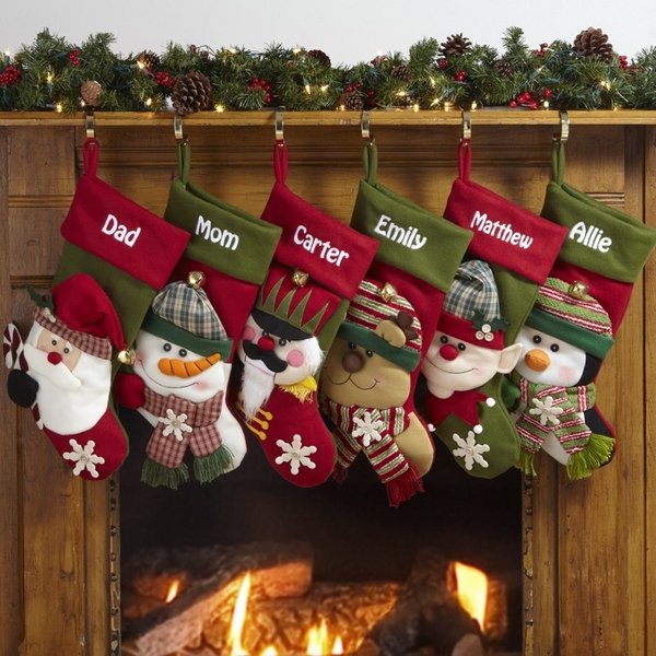personalised-christmas-stockings-santa snowman bear