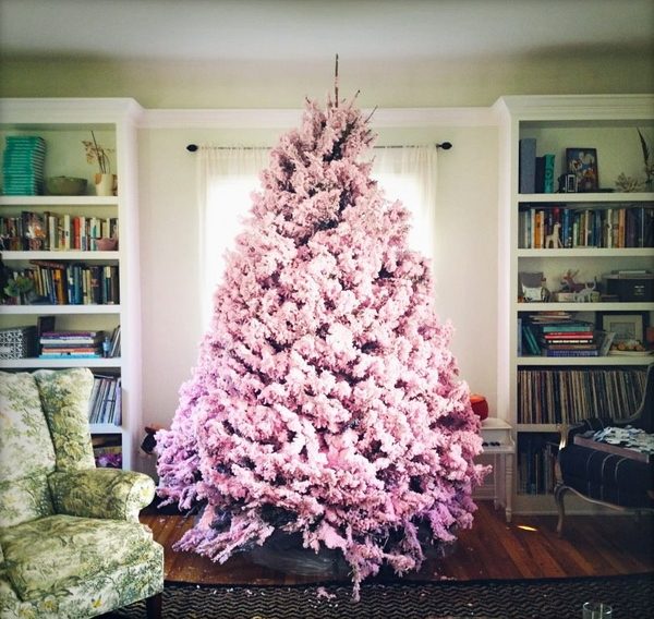 pink christmas tree home decorating ideas