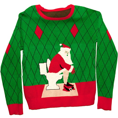 rude-weird-christmas-jumpers-santa -oilet