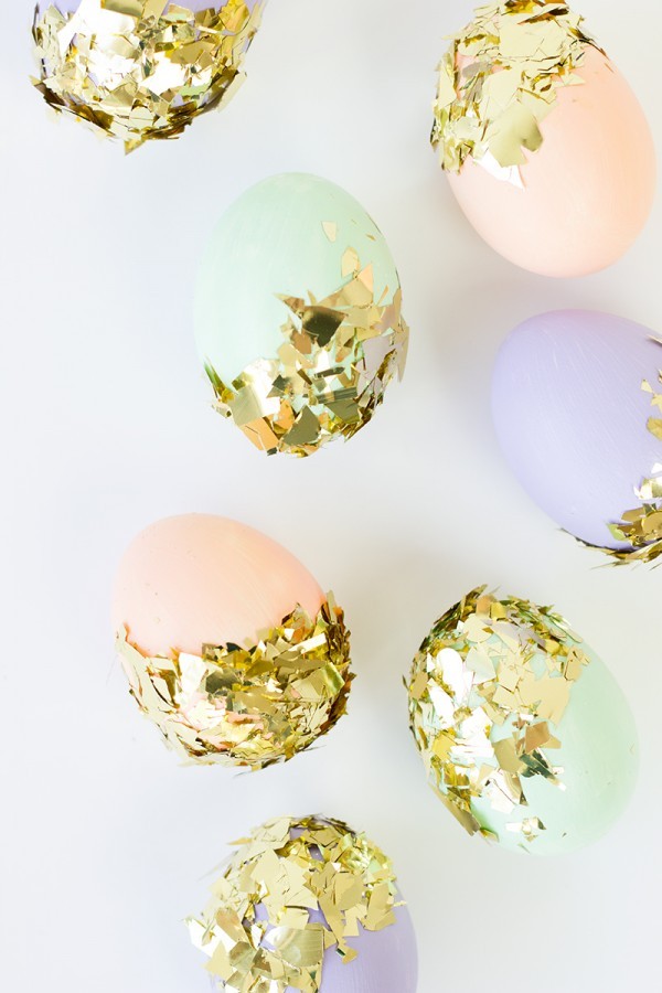 Cool design DIY golden flakes Easter