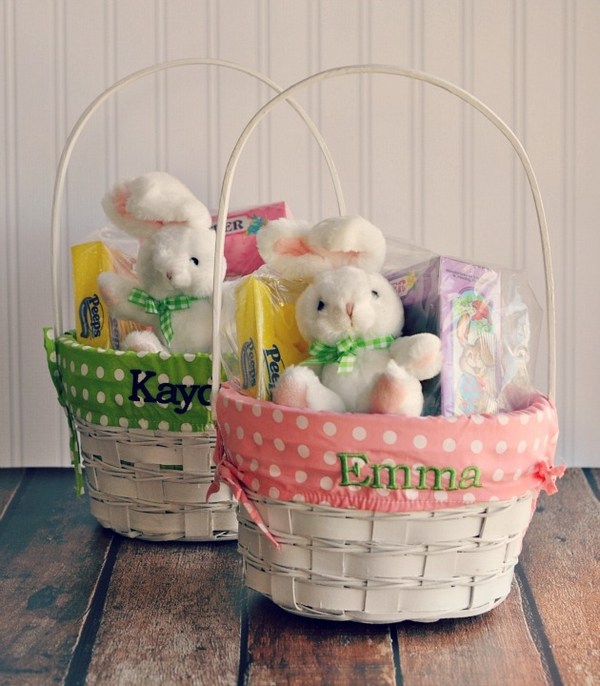 Custom baskets name embroidery gifts