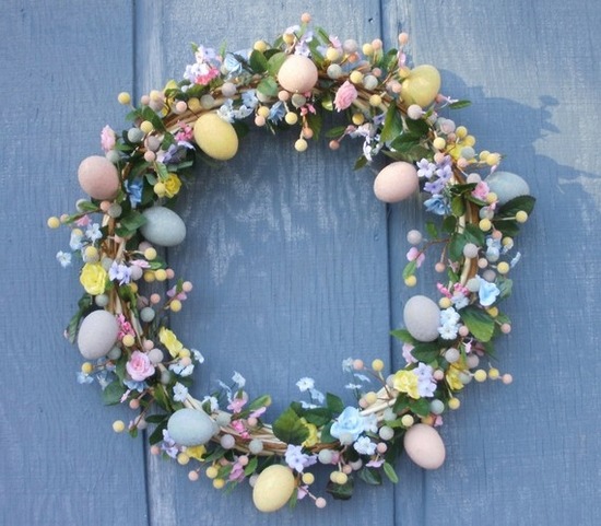 DIY spring wreaths Easter craft ideas flowers eggs