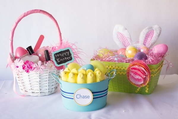DIY personalized baskets ideas paper crafts easter decoration