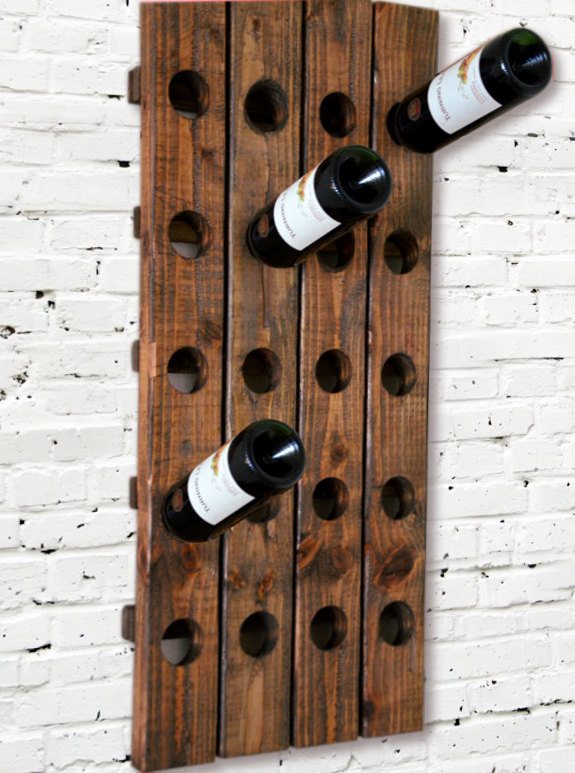 DIY wall mounted rack wood wooden pallets