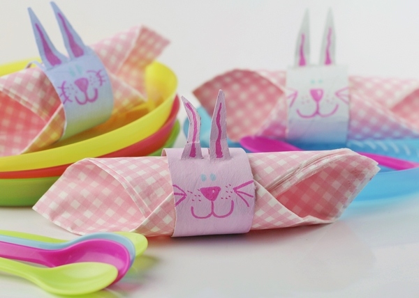 Easter napkin rings DIY table decoration ideas