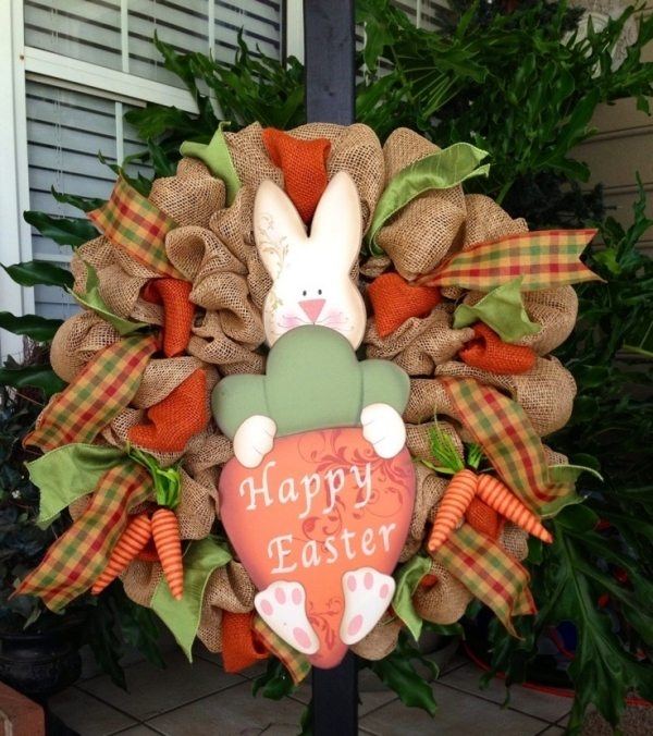 Easter house garden front door ideas bunny wreath
