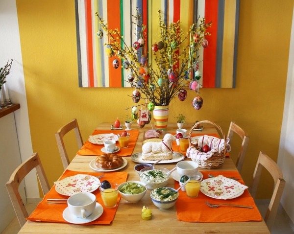 decorations bright colors orange placemats