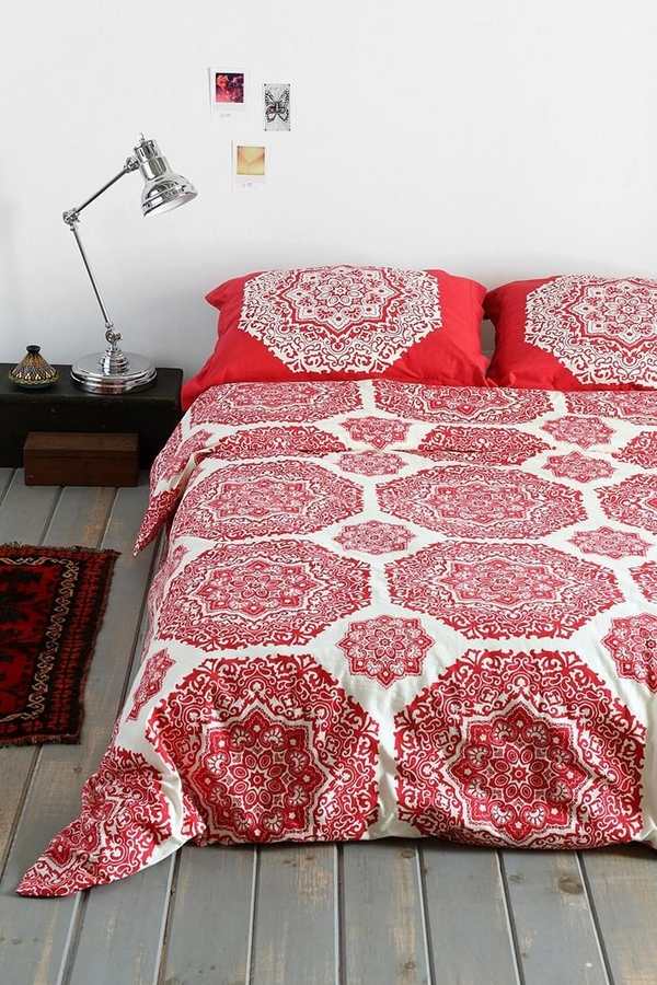 Magical-Thinking-red-ethnic-motif-contemporary-bedding-sets-modern-bedroom