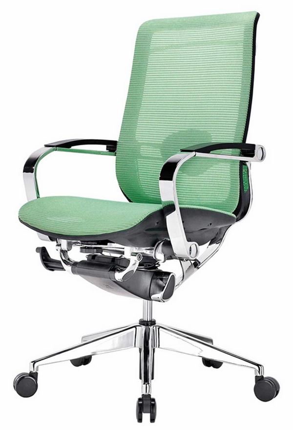 modern chair green armrests high back