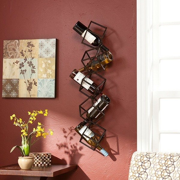 Metal wine rack living room wall decoration