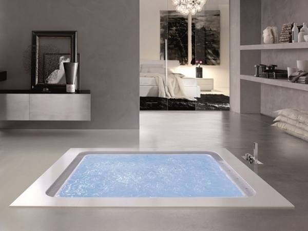 Modern bathroom furniture whirlpool tub rectangular shape