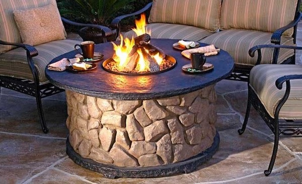 Outdoor fire table modern patio furnitre ideas