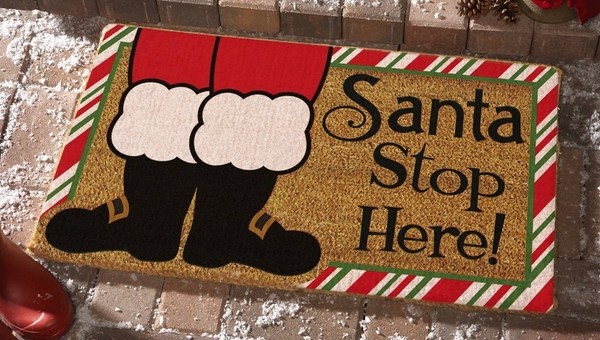 Santa Christmas doormat holiday decoration ideas