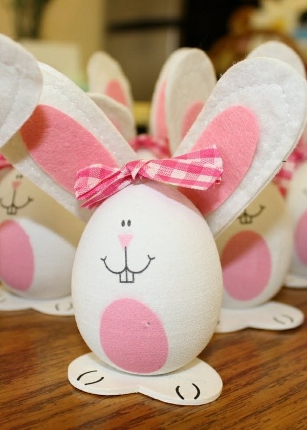 Sweet Easter bunnies felt craft ideas kids