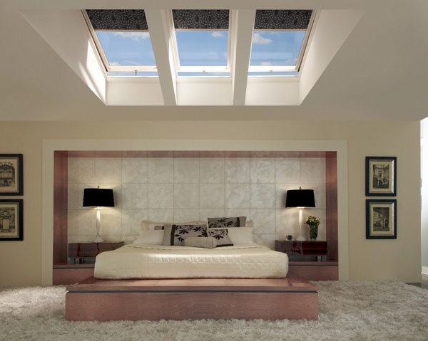 asian bedroom Velux skylights shades attick bedroom ideas