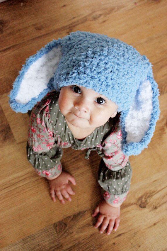 baby outfit rabbit ears knitted hat
