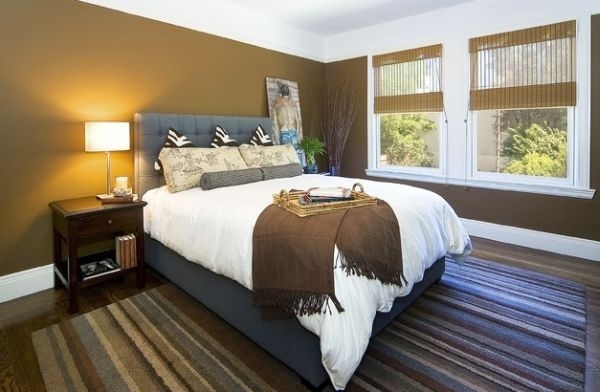 bedroom sun protection brown wall color