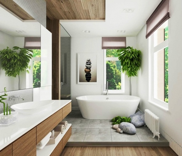 batroom trends 2015 natural materials wood plants