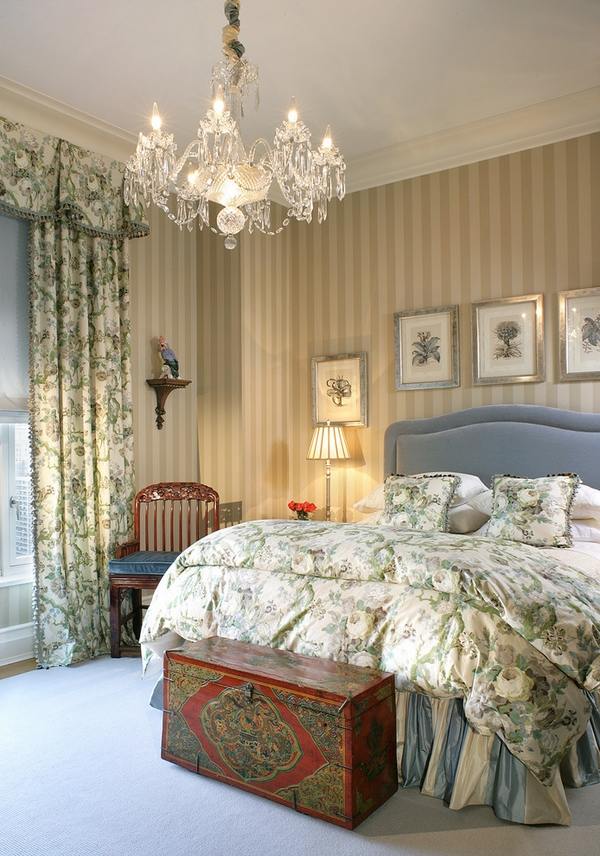 bedroom furniture ideas ruffled skirt blue headboard 