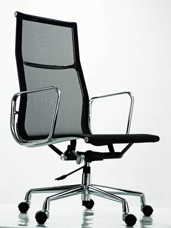 black chair high back stainless steel armrests