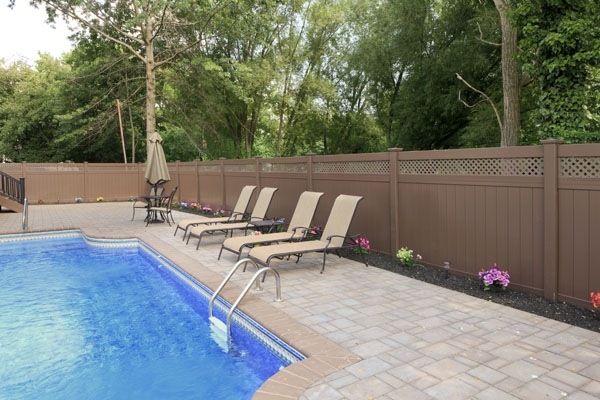brown vinyl pool garden privacy