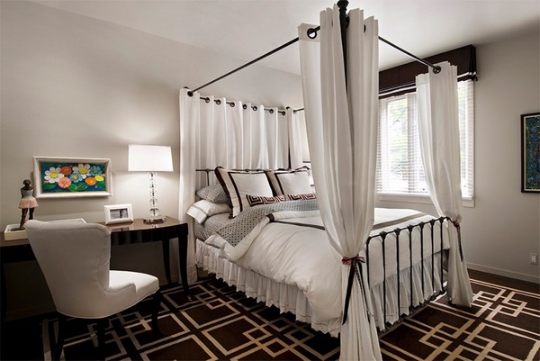 bedroom furniture white bed curtains