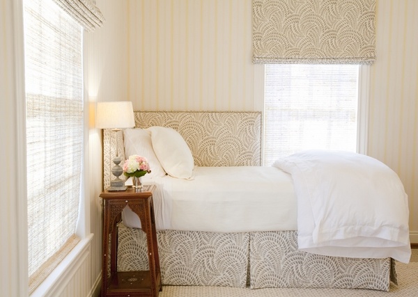 contemporary bedroom tailored headboard venetian blind