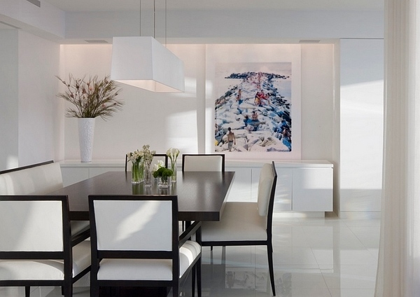 dining room minimalist style design modern lighting wall art