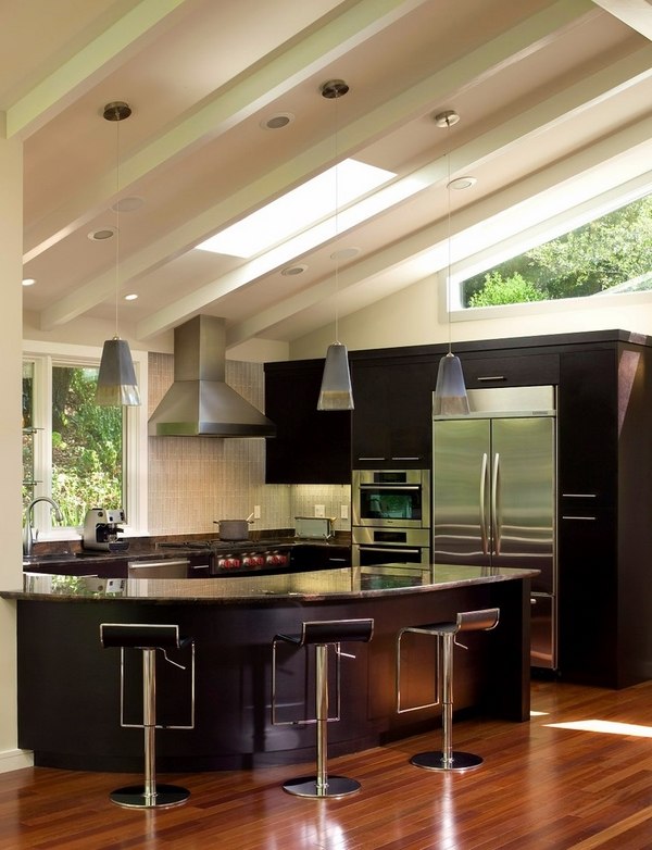 contemporary kitchen design lighting ideas Velux skylights