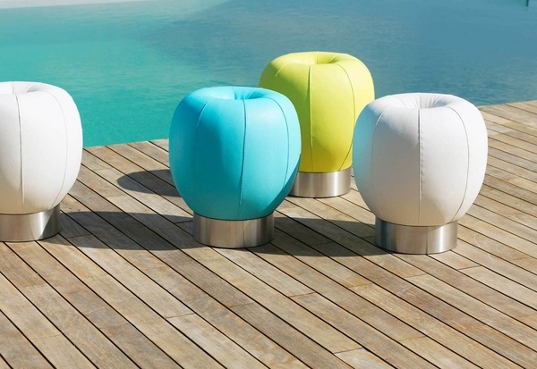 contemporary patio furniture design colorful stools