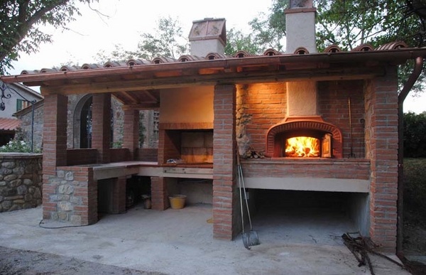 covered outdoor kitchen barbeque