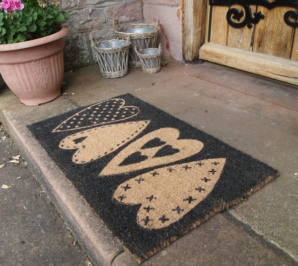 cute doormat design ideas hearts