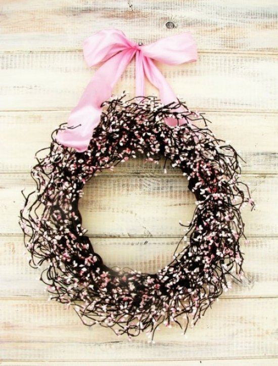 cute wreath spring flowers Easter crafts ideas