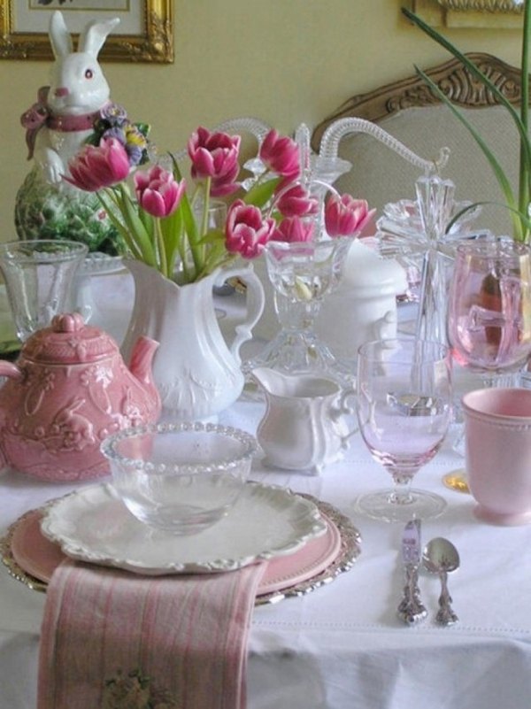 decoration ideas pink color china bunny tea pot vase