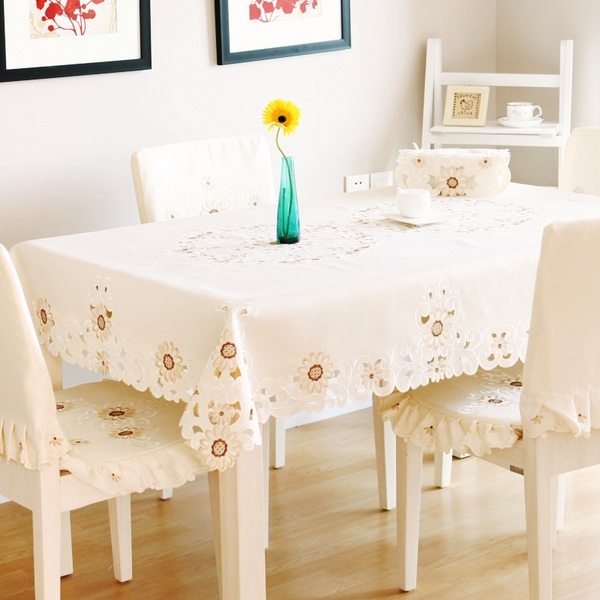 dining room ideas embroidered dining tablecloth chair covers
