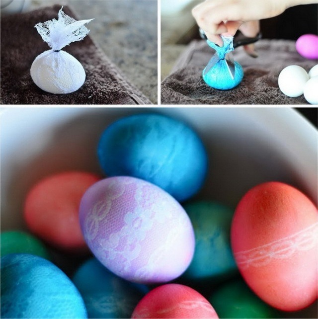easter egg designs lace strips delicate decoration