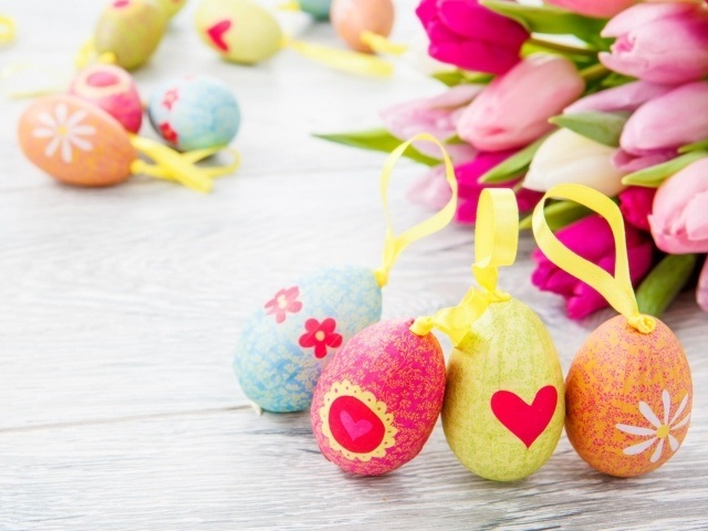 eggs ideas easy decoration tulips ribbons