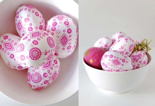 easter eggs napkin decoupage pink pattern