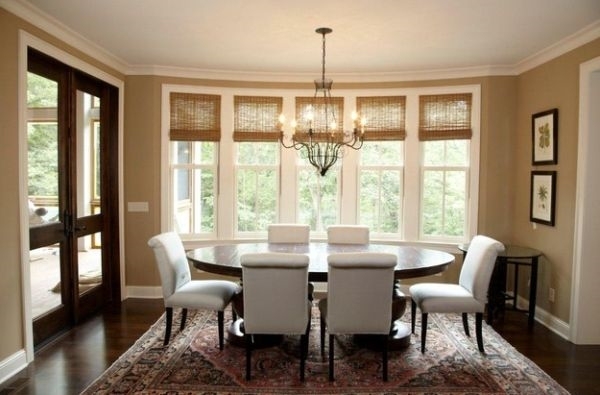 elegant dining room interior bamboo blinds