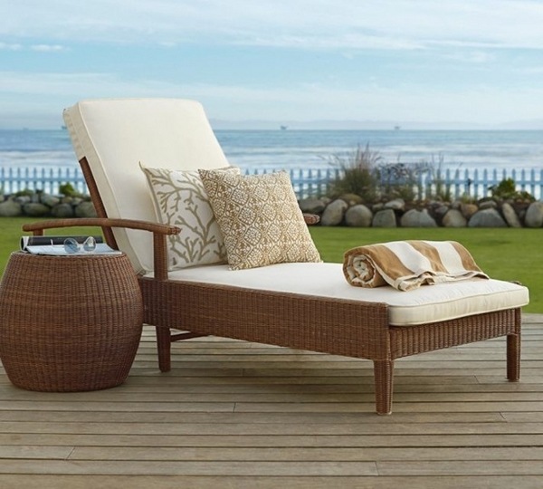 elegant patio furniture modern lounge chair white cushions