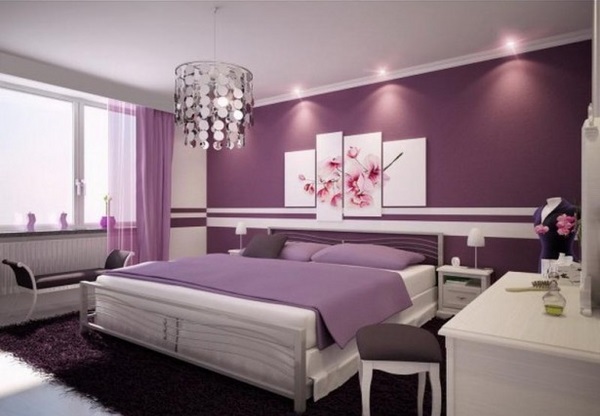 stylish interior purple white interior