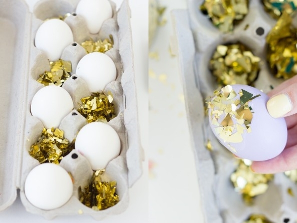 how to make confetti dipped Easter eggs