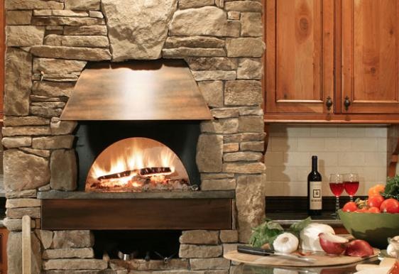 indoor kitchen wall pizza oven