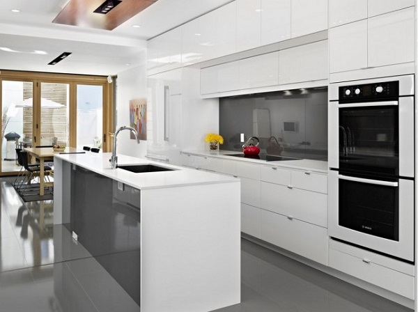 kitchen trends 2015 white modern kitchen gray accents black ovens