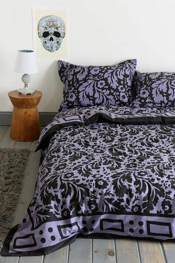 magical-thinking-bedding-sets-designs-black-purple-floral-pattern